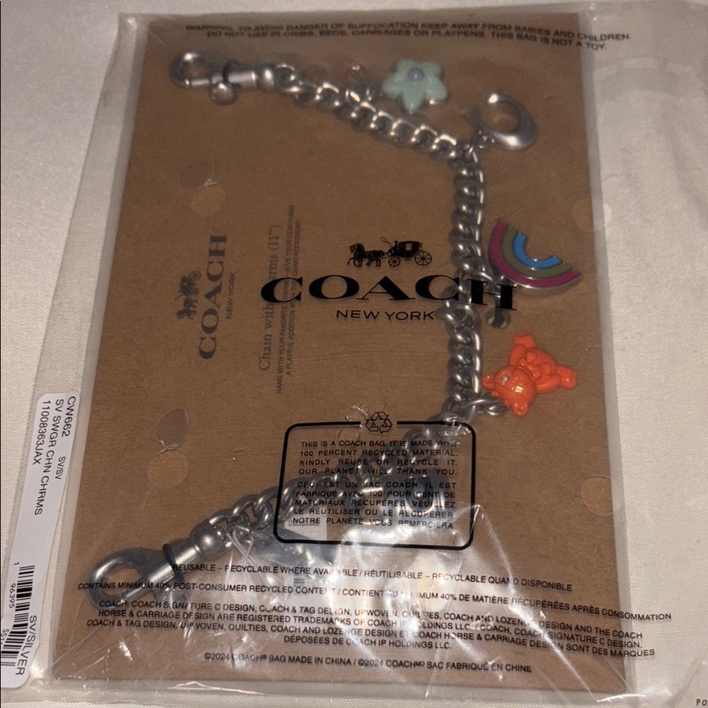Coach Silver Bag charm